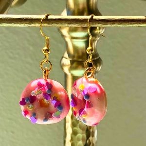 Frosted Donut with Sprinkle Earrings